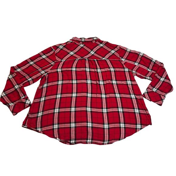 BP Plaid Lightweight Flannel Button Up Shirt Size 1X Holidays Classic Cabincore - Picture 2 of 9